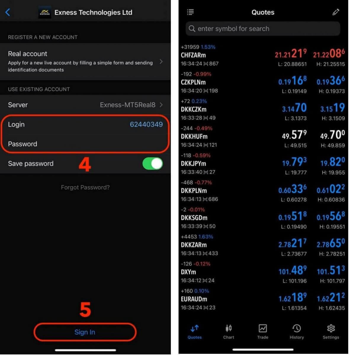 Com registrar-se i iniciar sessió en un compte Exness